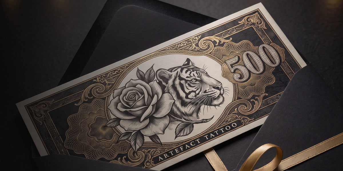 Artefact Tattoo-Gutschein im Umschlag